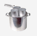 Casserole de fonte avec 3 creusets aluminium